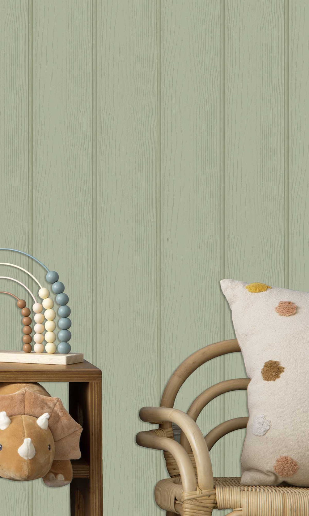 Sage Textured Wood panel Wallpaper R10002