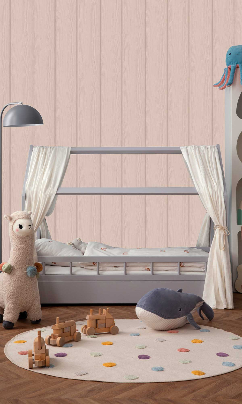 Pink Textured Wood panel Wallpaper R10006