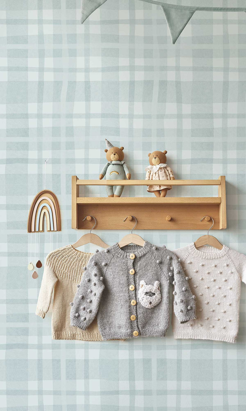 Sky Blue Soft Watercolor Plaid Wallpaper R10008