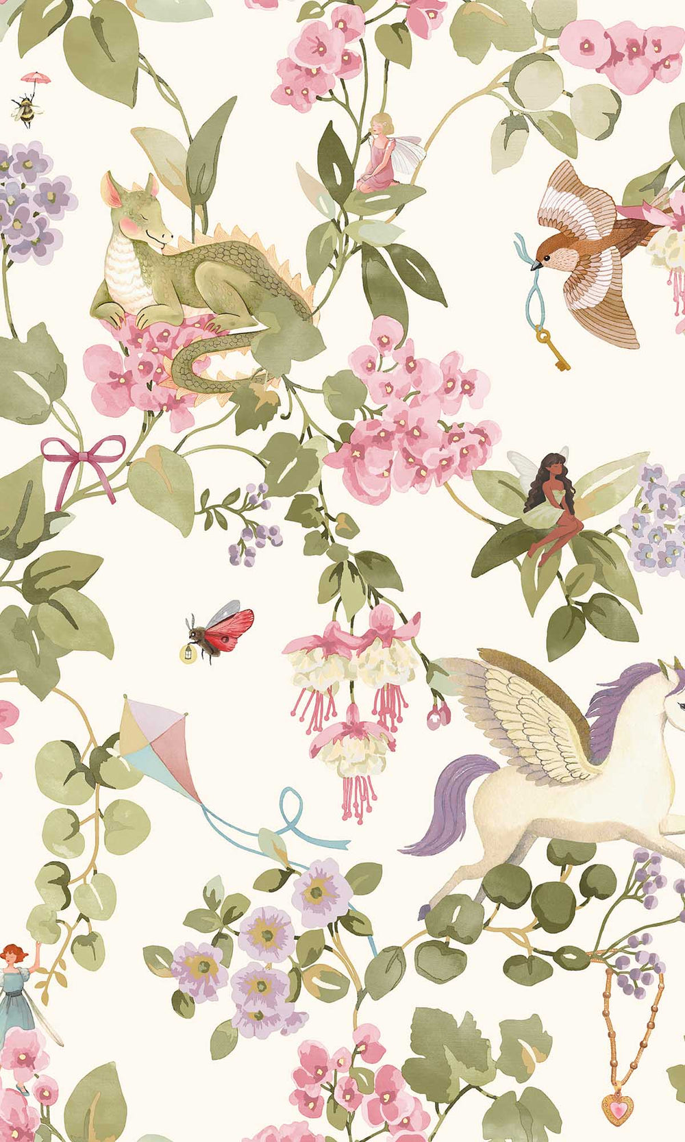 Cream/Multi Mystical Garden Wallpaper R10014