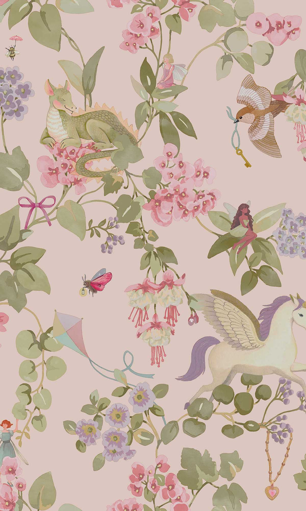 Pink Mystical Garden Wallpaper R10015