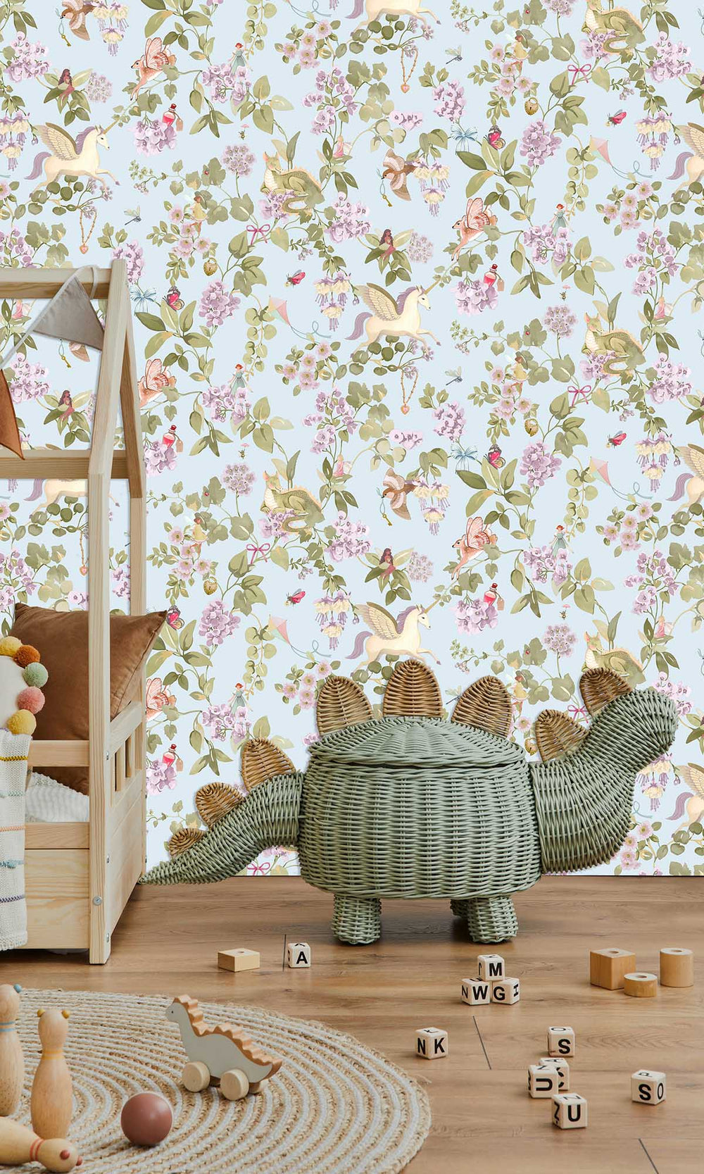 Sky Blue Mystical Garden Wallpaper R10016