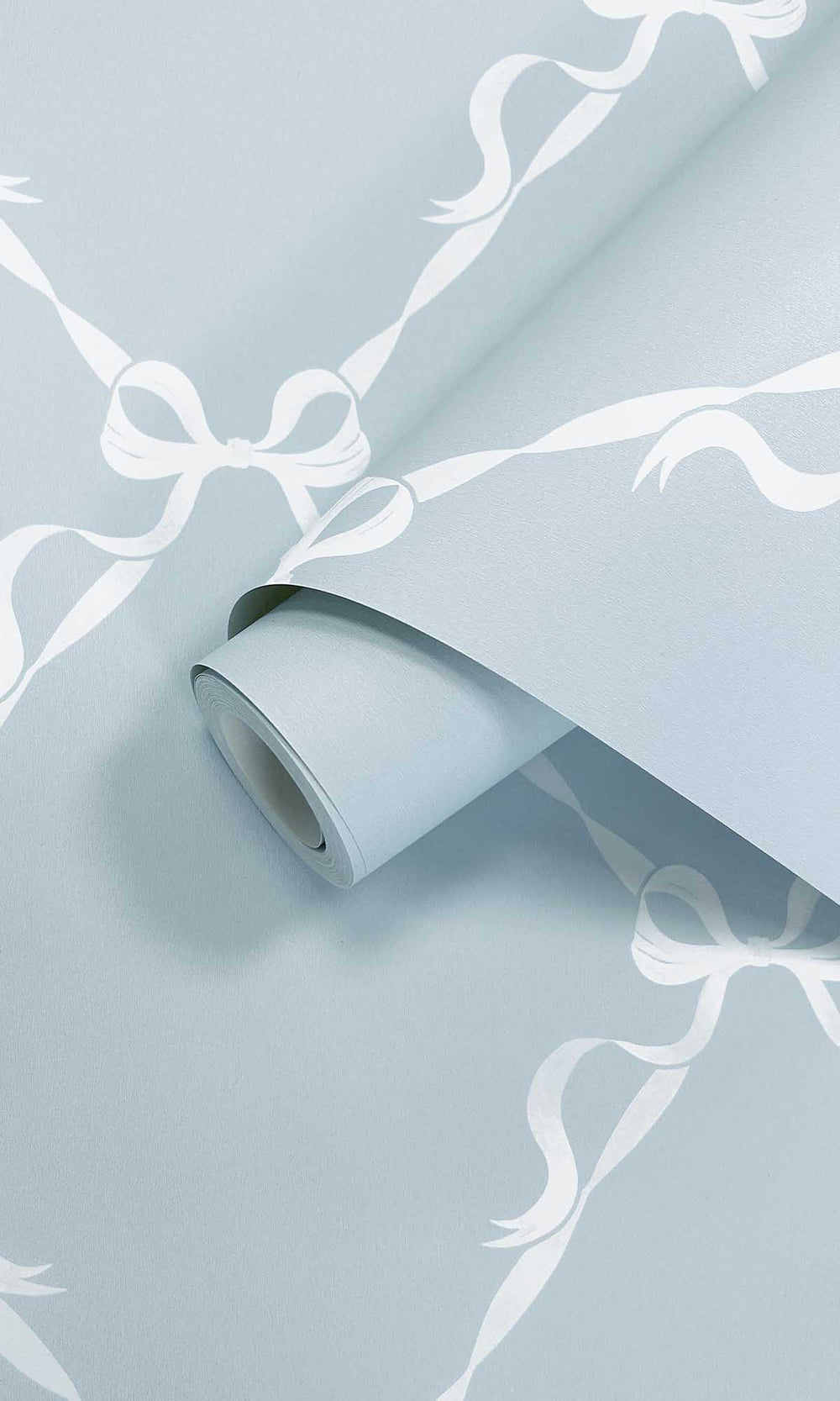 Sky Blue Ribbon Trellis Wallpaper R10017