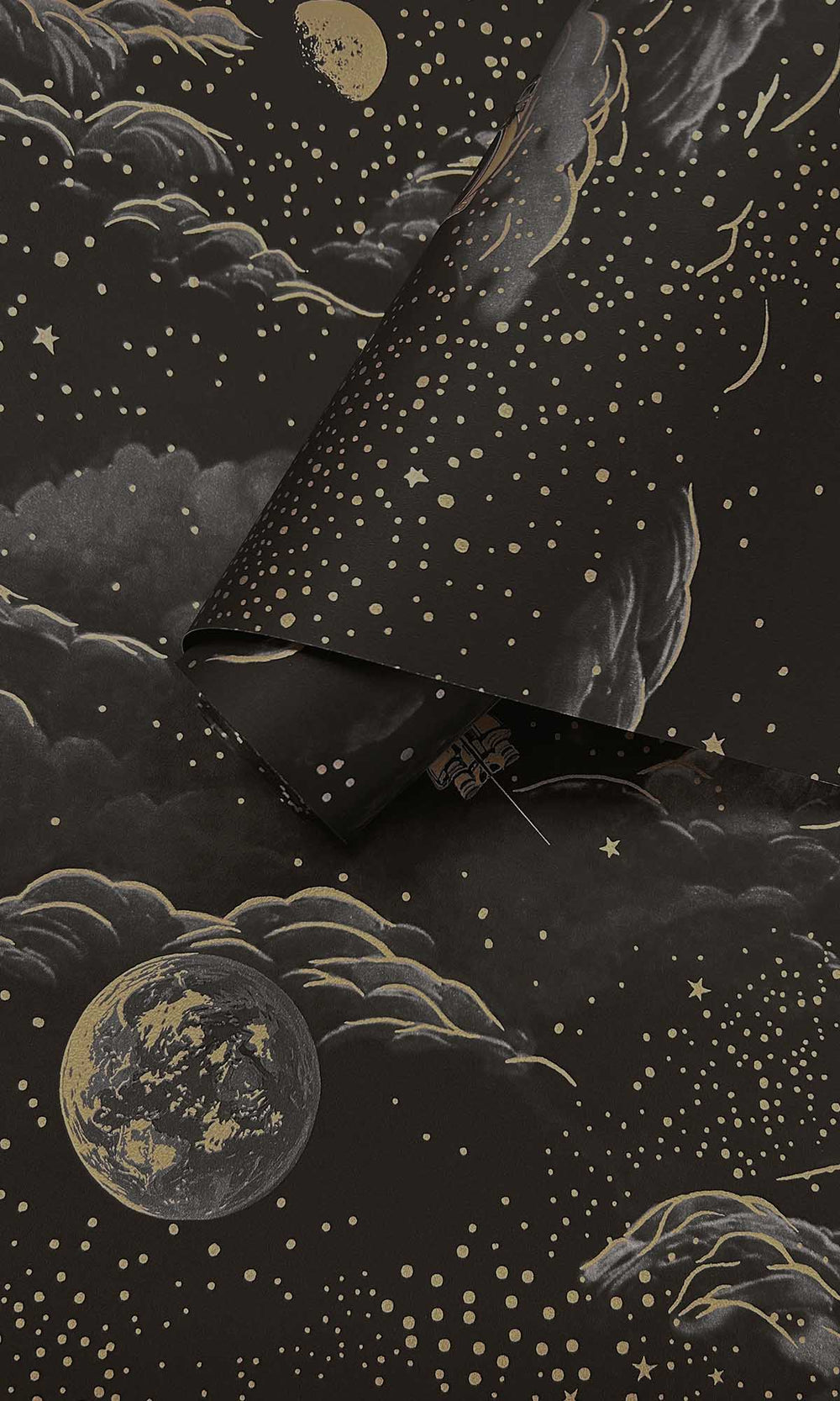 Black/Gold Magical Galaxy Wallpaper R10023