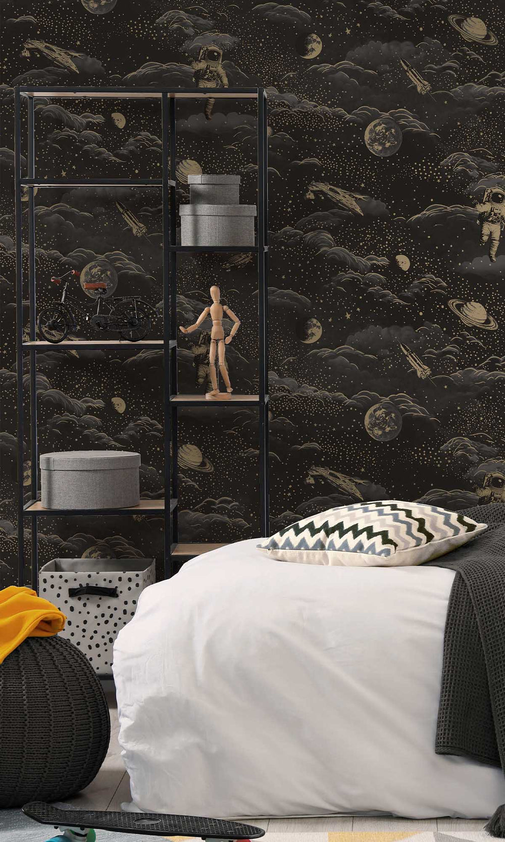 Black/Gold Magical Galaxy Wallpaper R10023