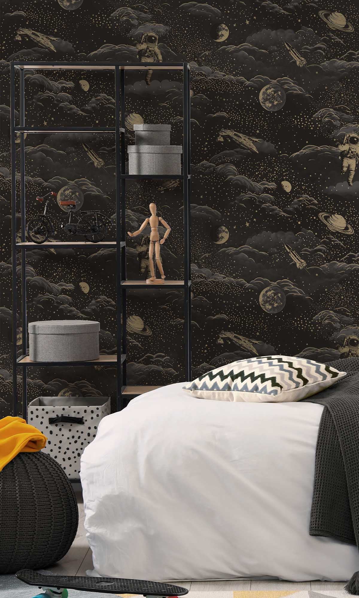 Black/Gold Magical Galaxy Wallpaper R10023