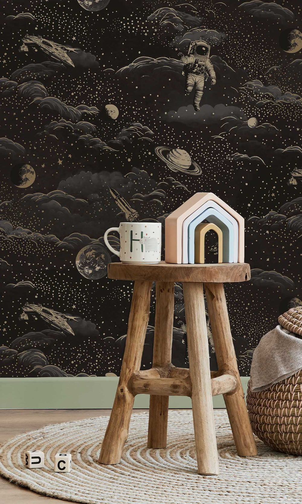Black/Gold Magical Galaxy Wallpaper R10023