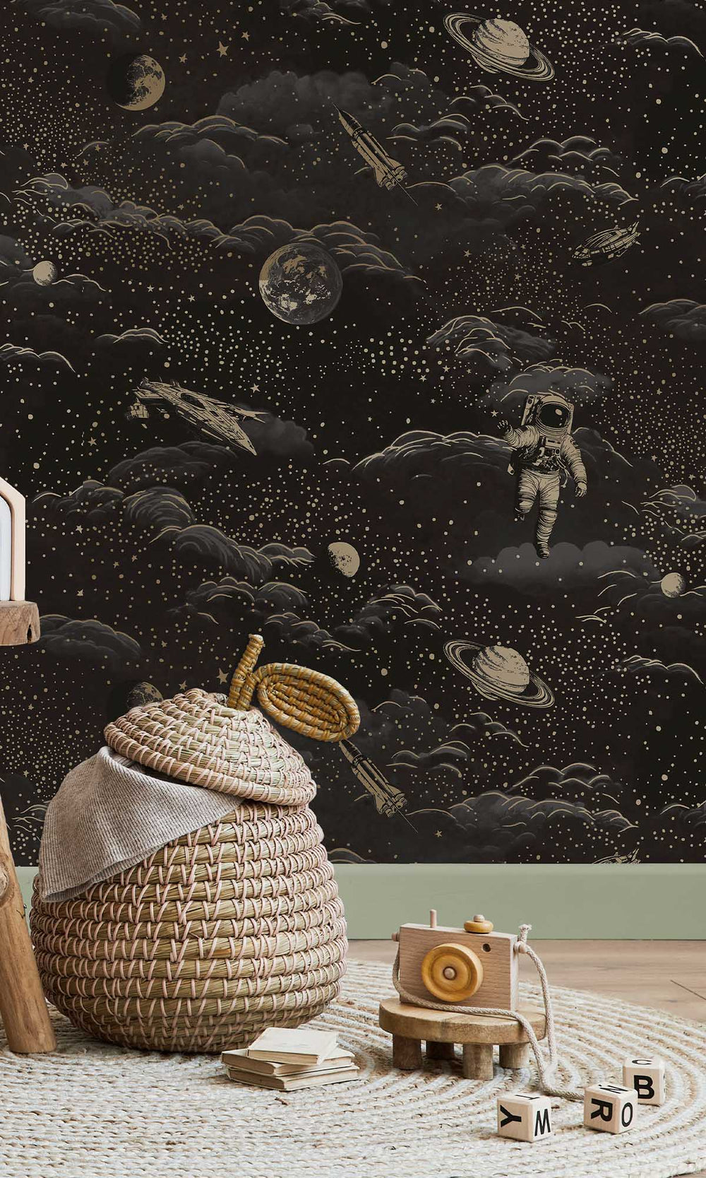 Black/Gold Magical Galaxy Wallpaper R10023