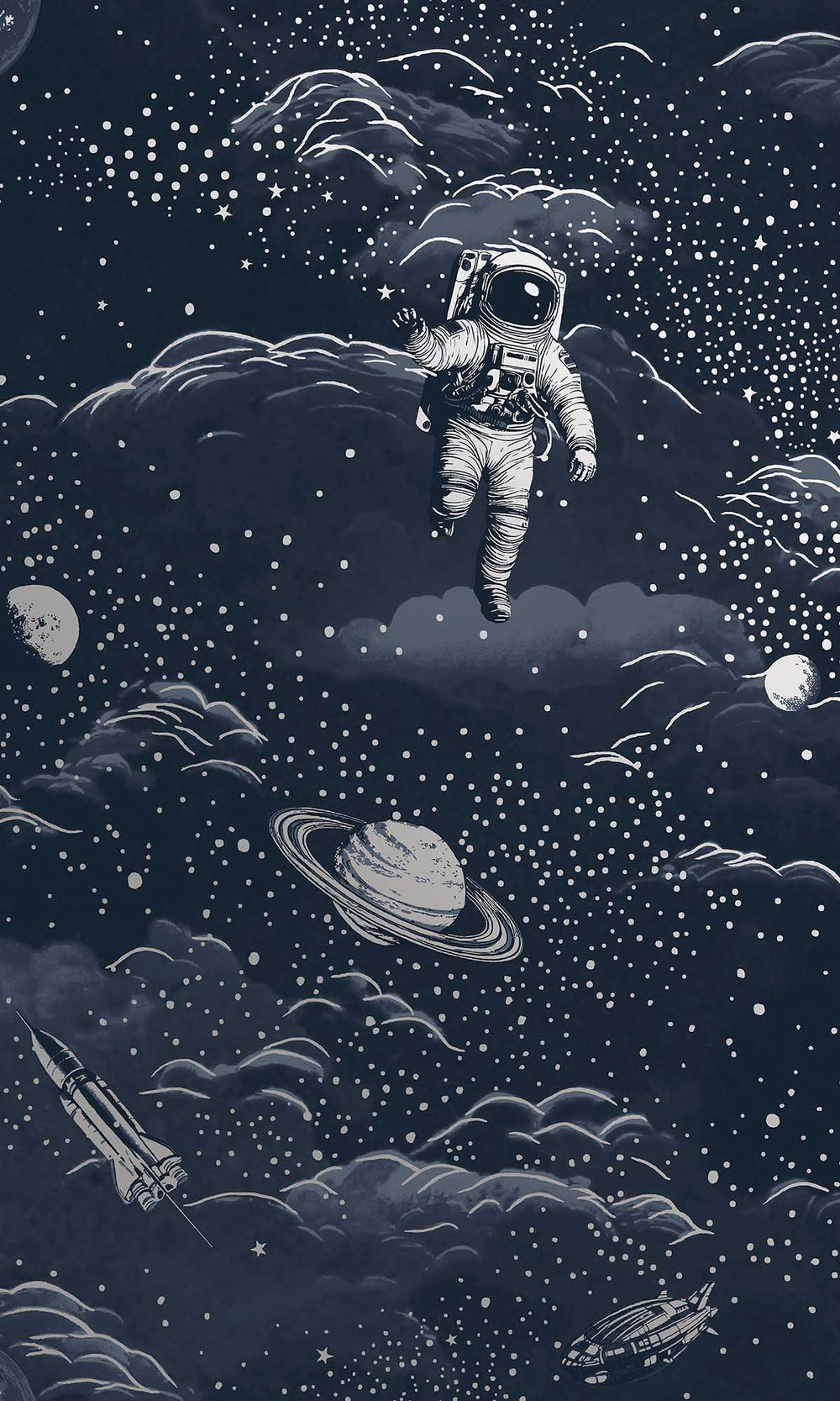 Blue/Silver Magical Galaxy Wallpaper R10024
