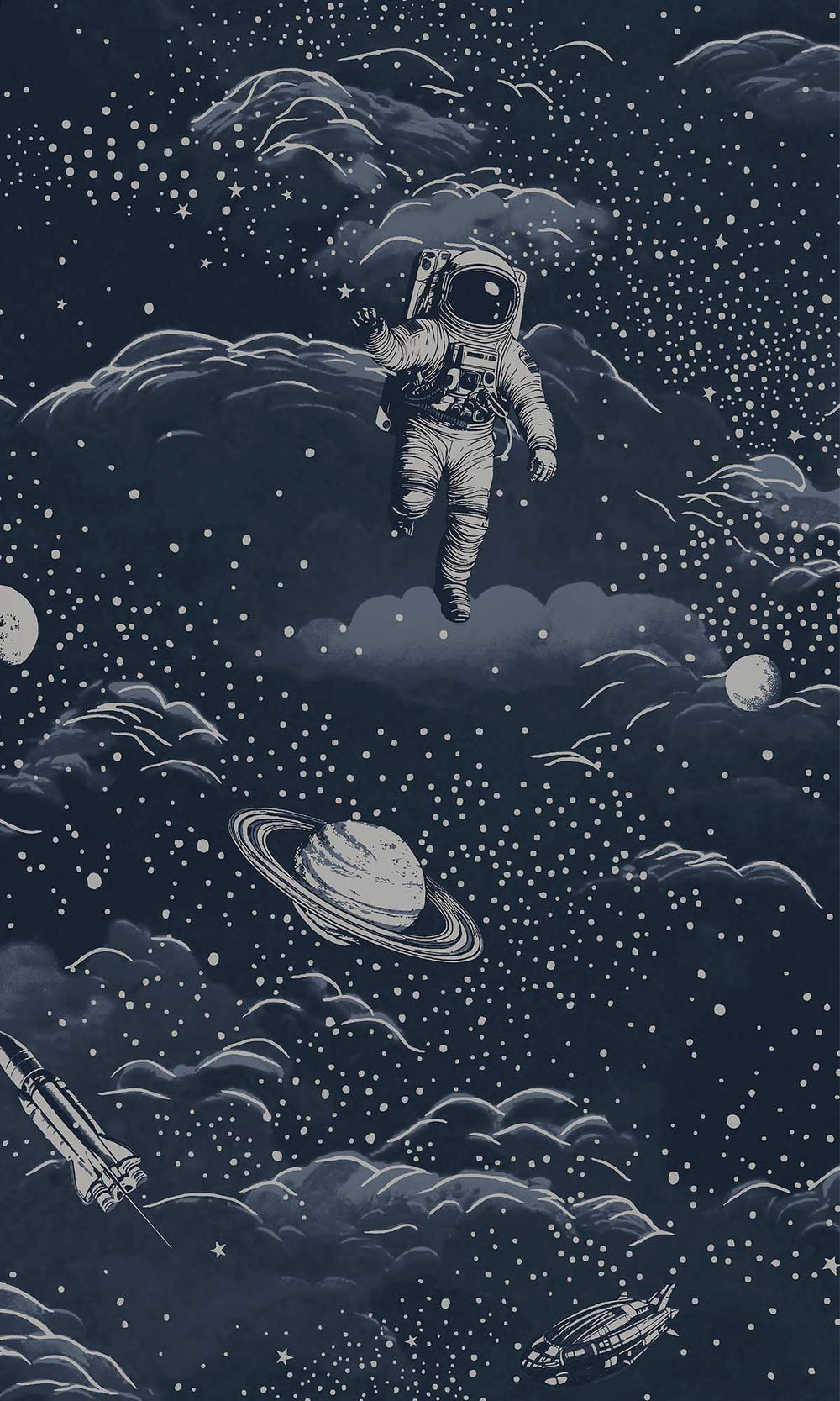 Blue/Silver Magical Galaxy Wallpaper R10024