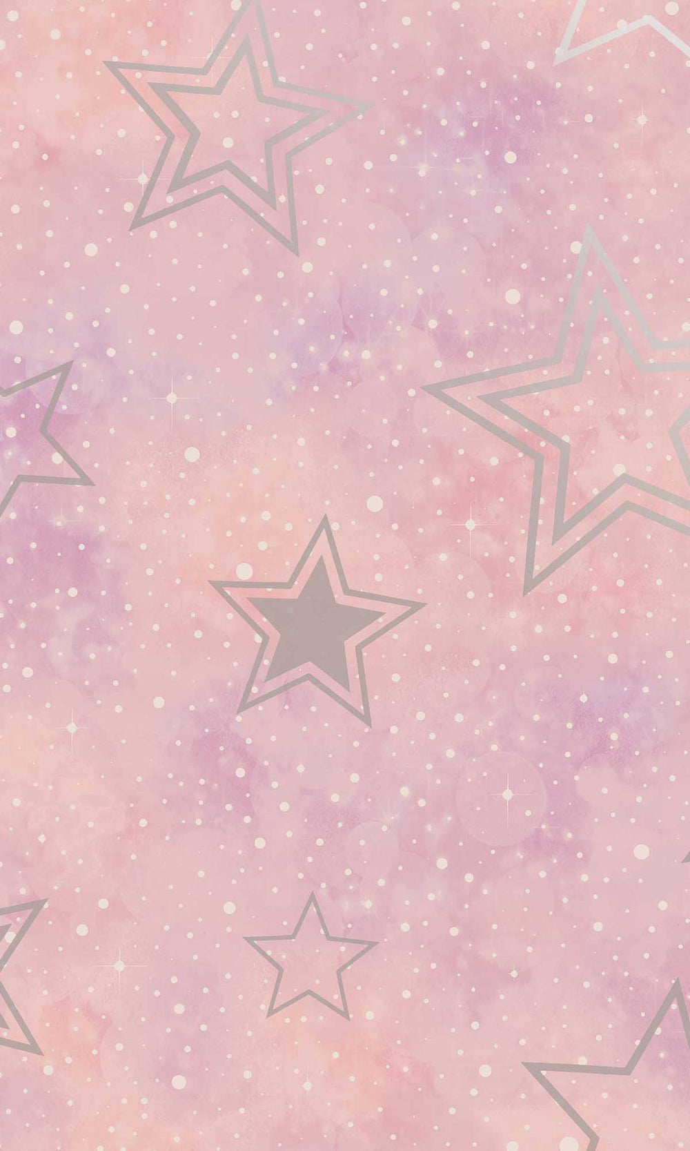 Pink/Silver Enchanting Stars Wallpaper R10025