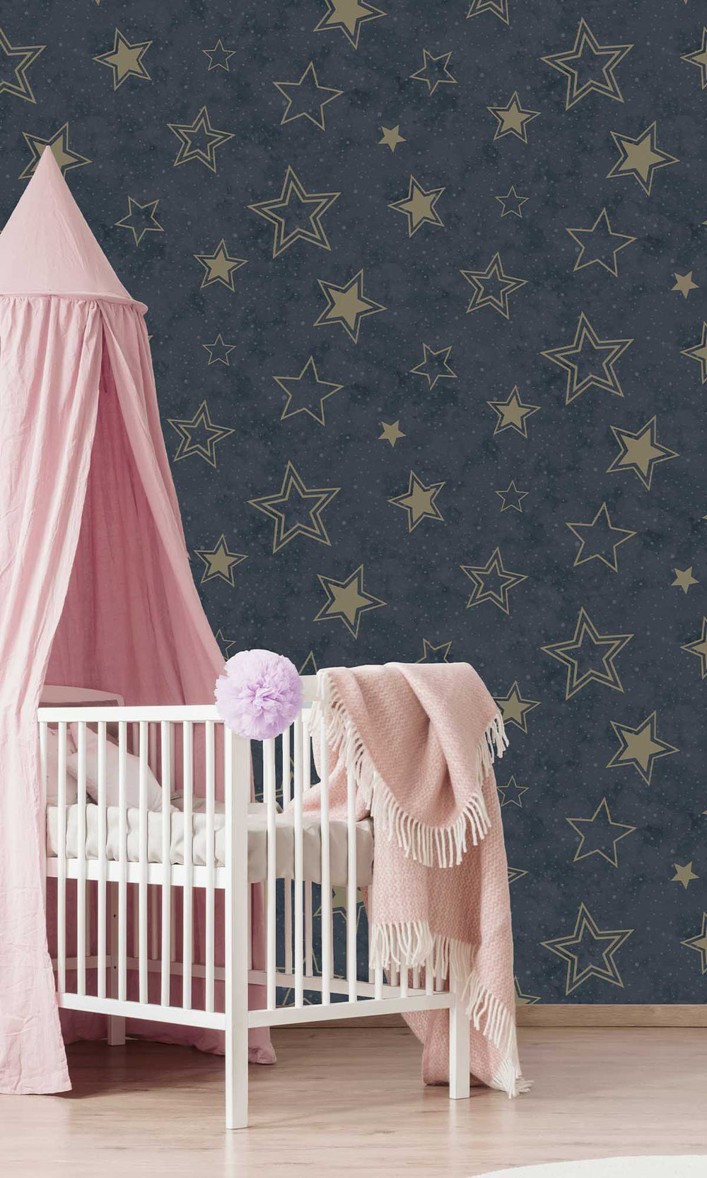 Blue/Gold Enchanting Stars Wallpaper R10026