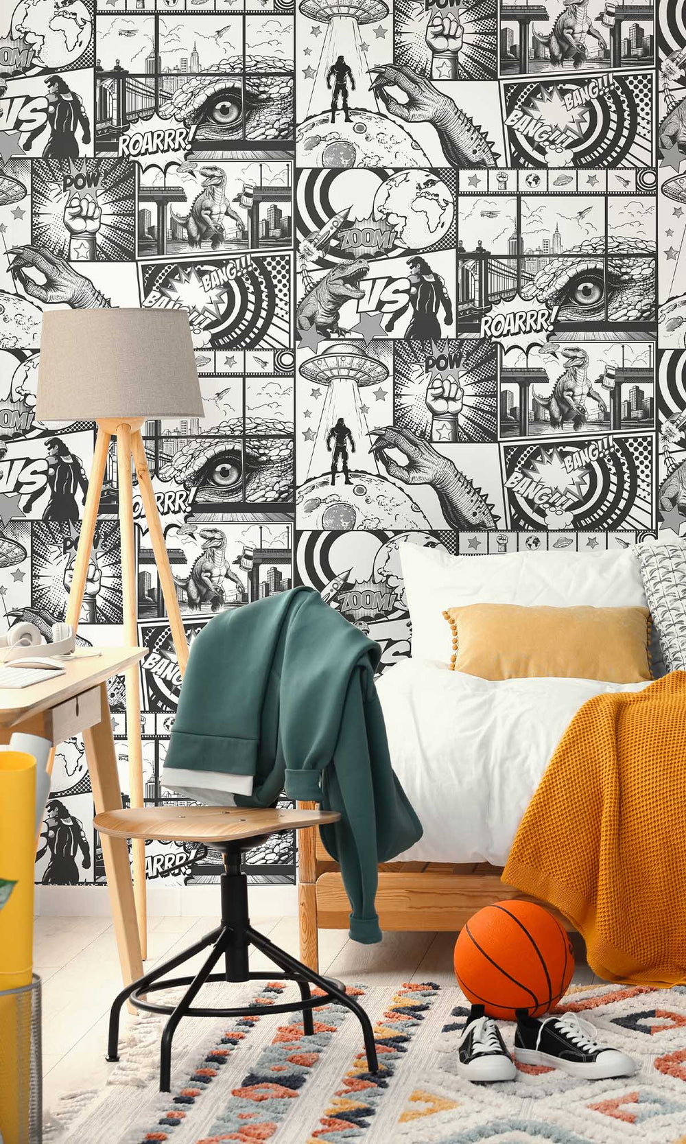 Black/White Comic Heroes Wallpaper R10028