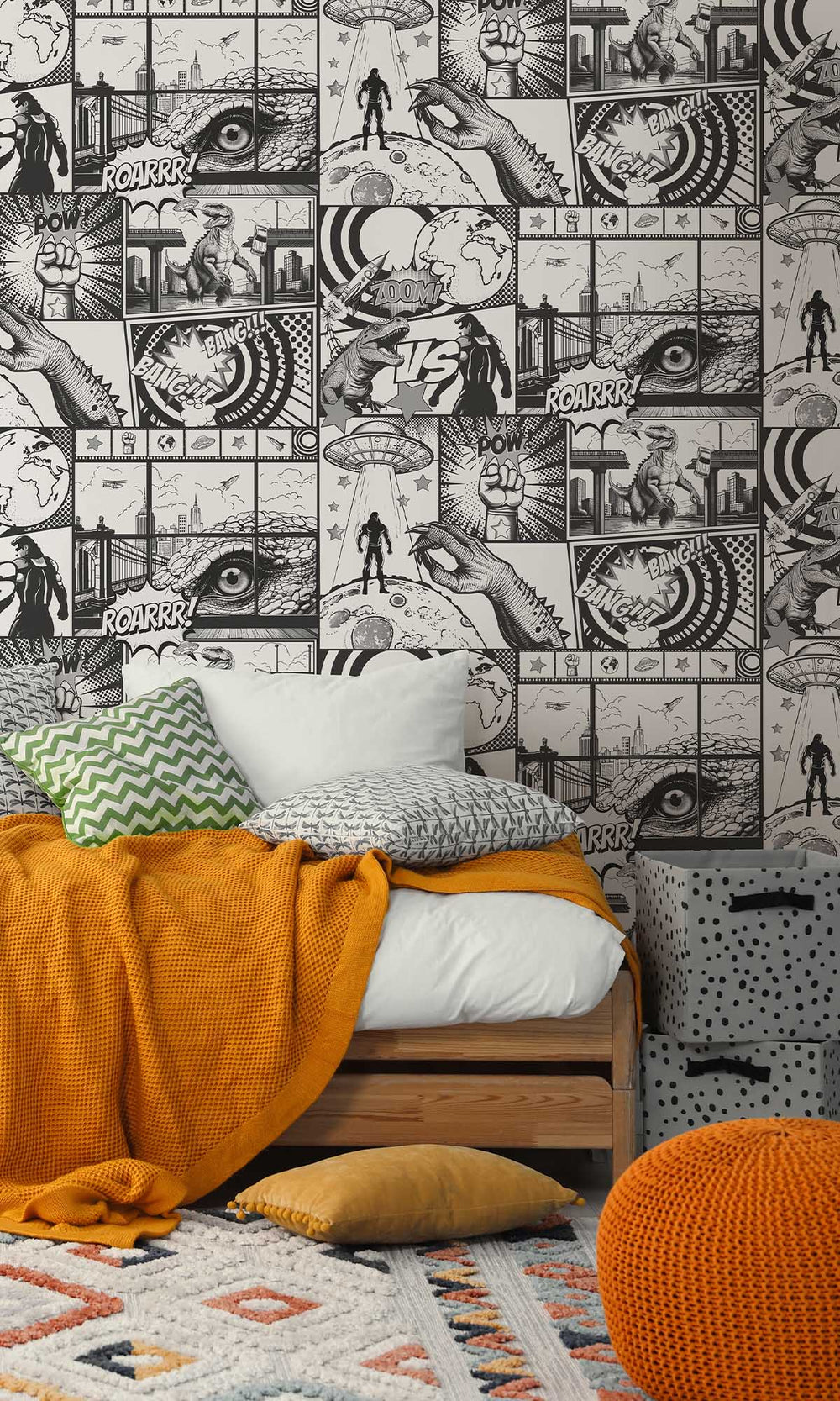 Black/White Comic Heroes Wallpaper R10028