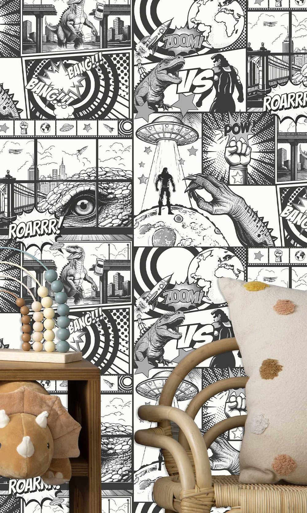 Black/White Comic Heroes Wallpaper R10028