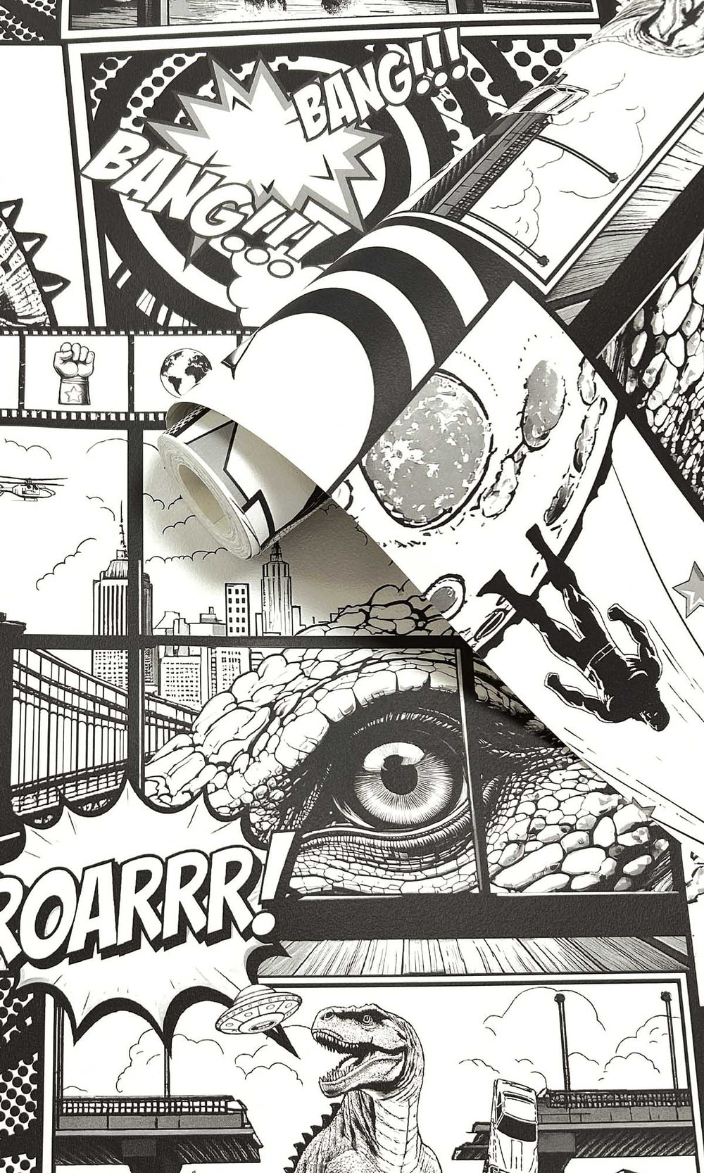 Black/White Comic Heroes Wallpaper R10028