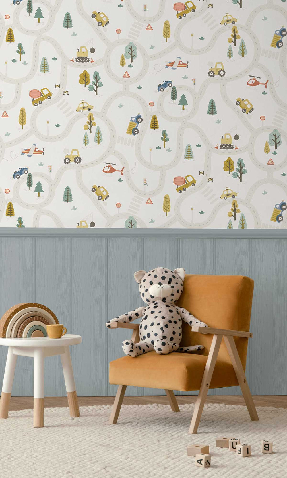 Cream/Multi Winding Roads of Adventure Wallpaper R10029