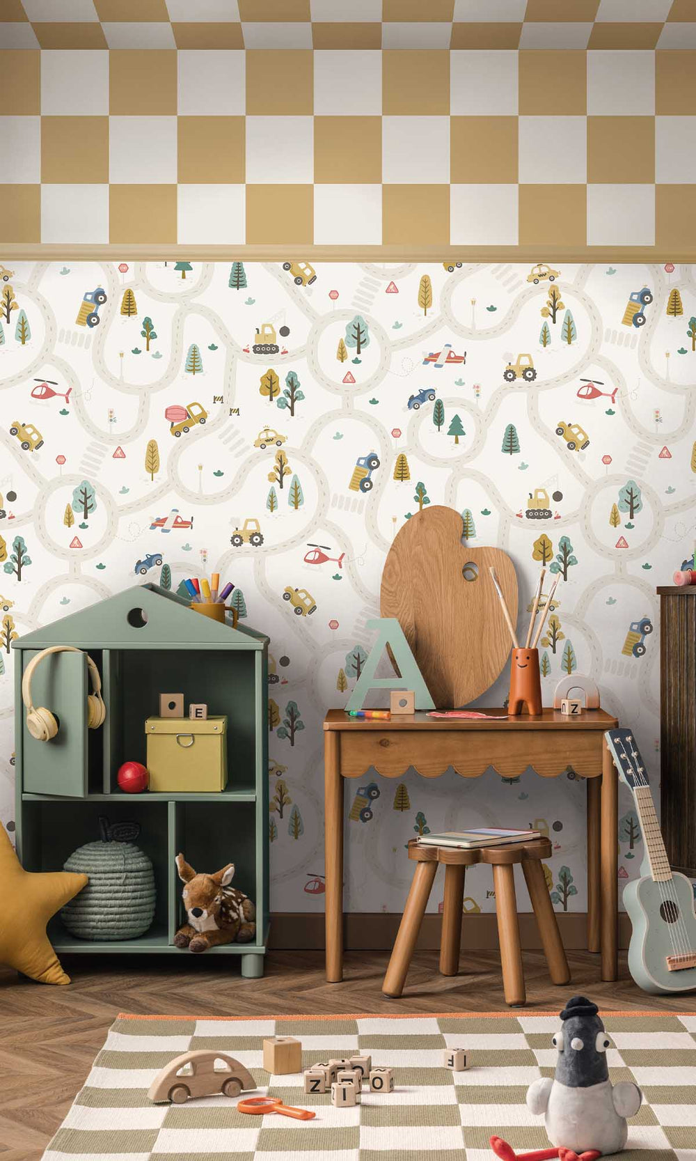 Cream/Multi Winding Roads of Adventure Wallpaper R10029