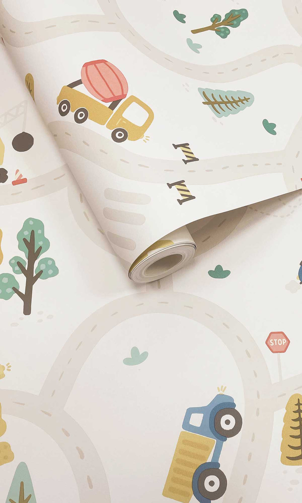 Cream/Multi Winding Roads of Adventure Wallpaper R10029