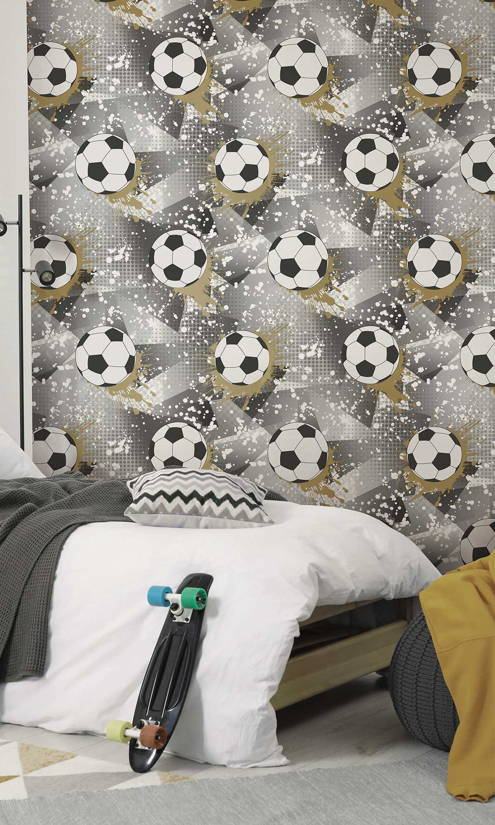 Black/Gold Football Splash Wallpaper R10033
