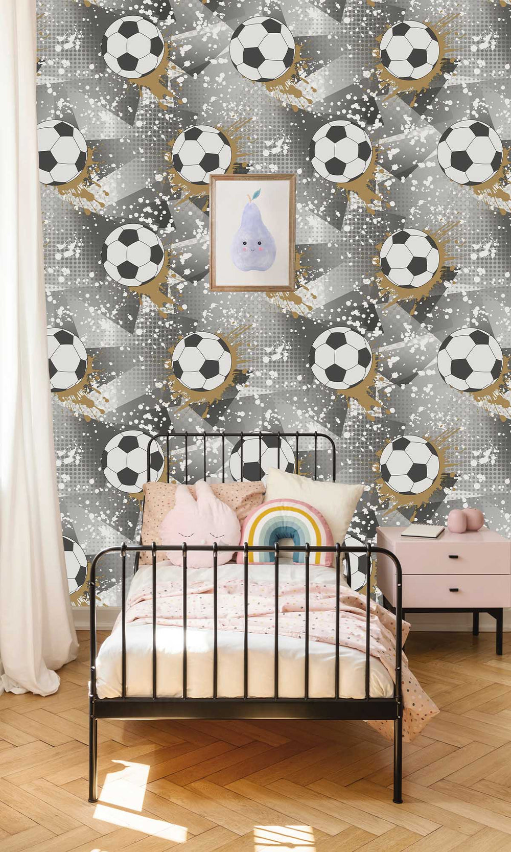 Black/Gold Football Splash Wallpaper R10033