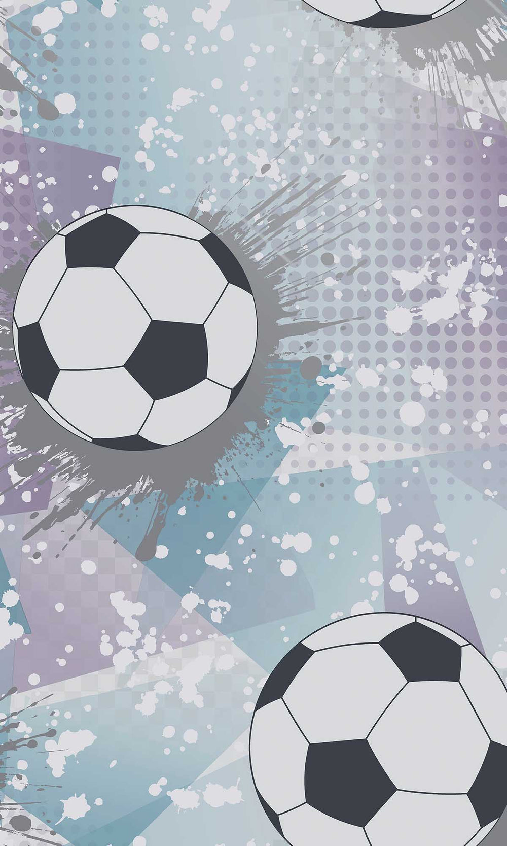 Lilac/Silver Football Splash Wallpaper R10034