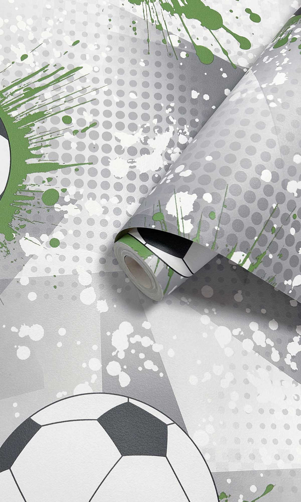 Grey/Green Football Splash Wallpaper R10035