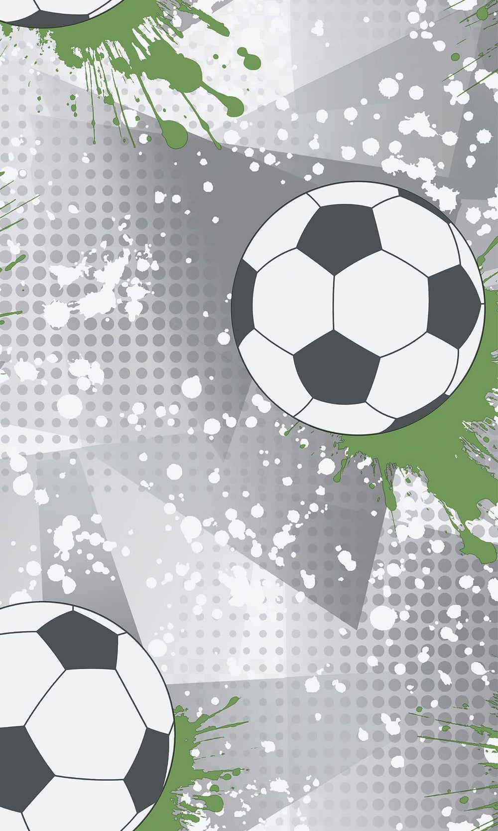 Grey/Green Football Splash Wallpaper R10035