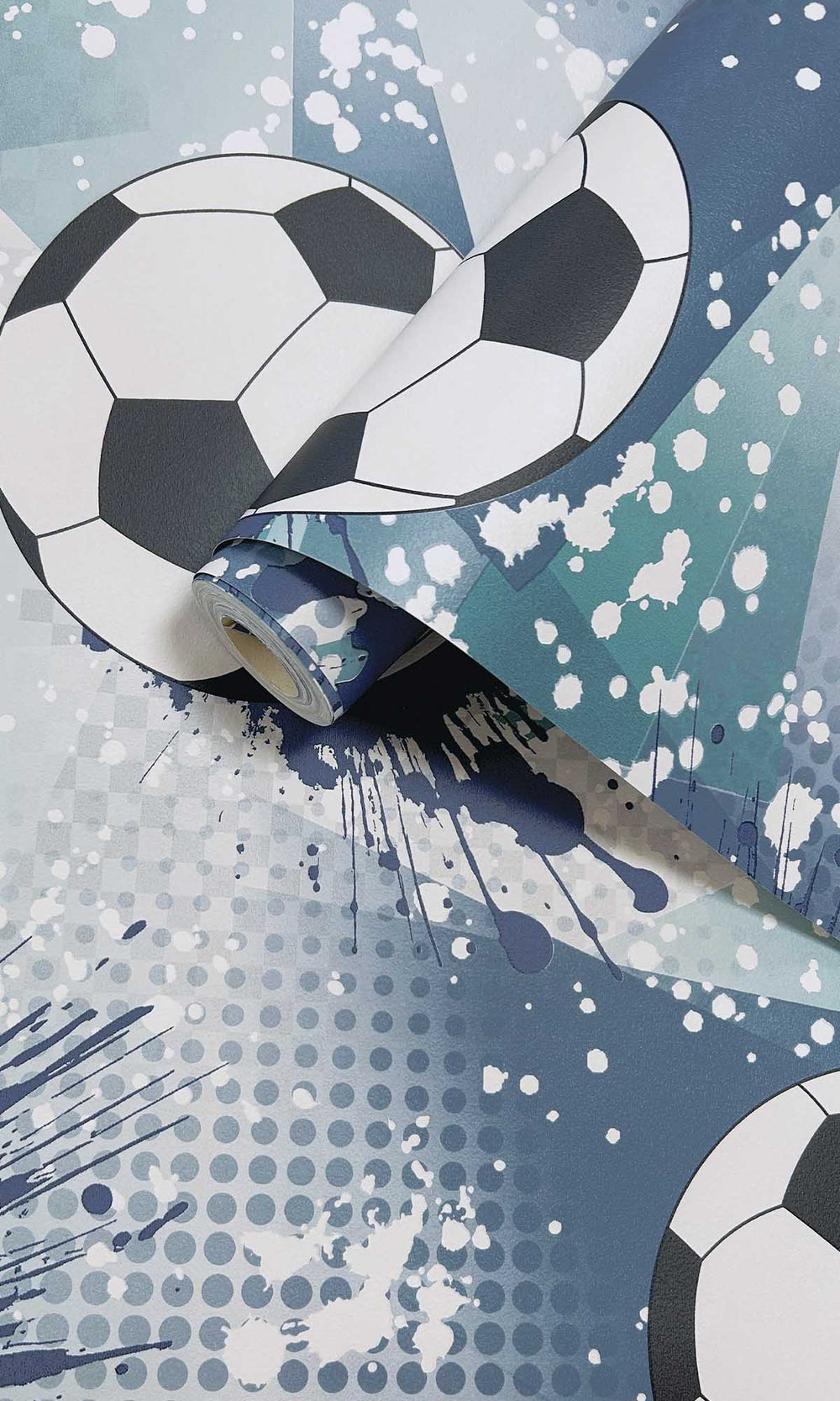 Navy/Teal Football Splash Wallpaper R10036