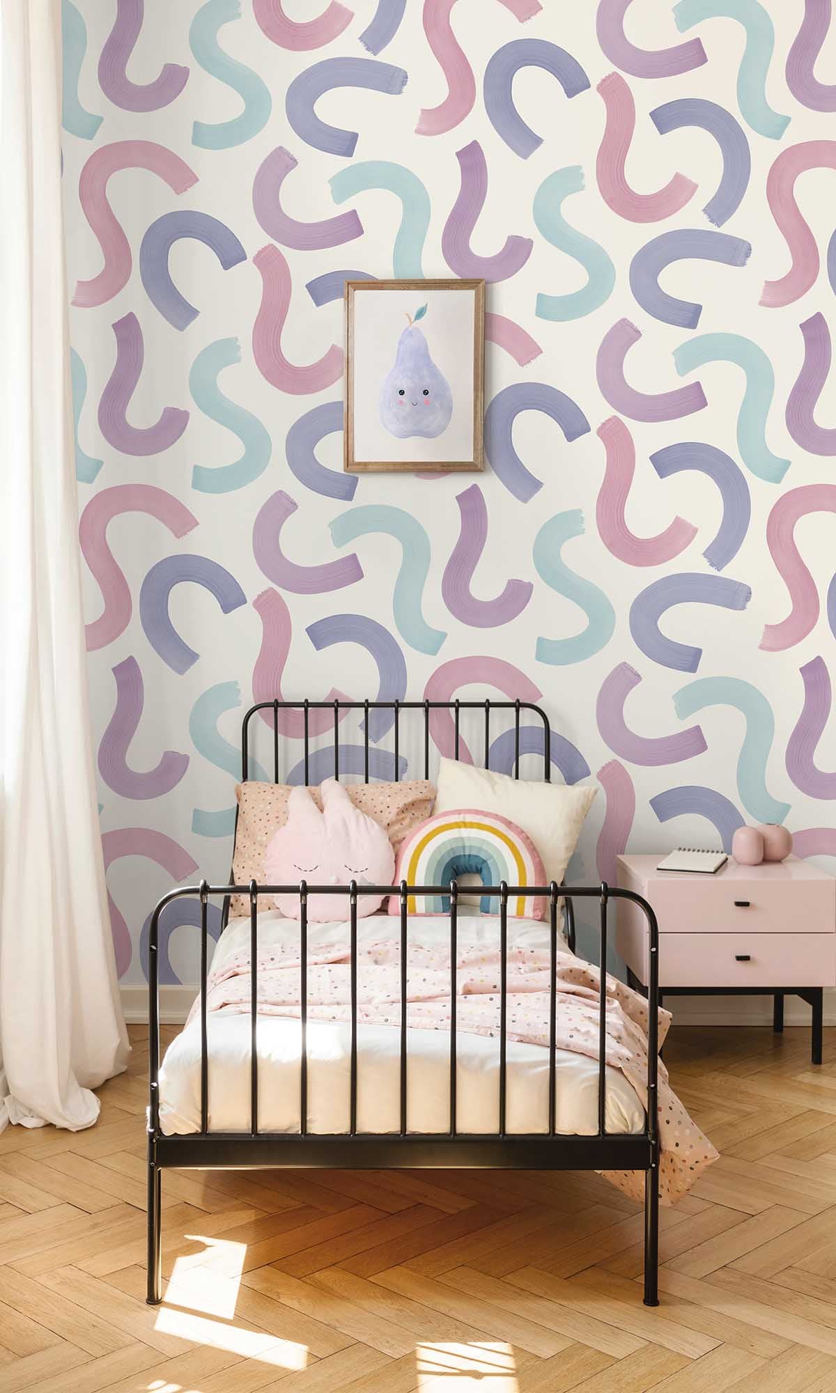 Aqua/Lilac/Pink Large Confettis Wallpaper R10037