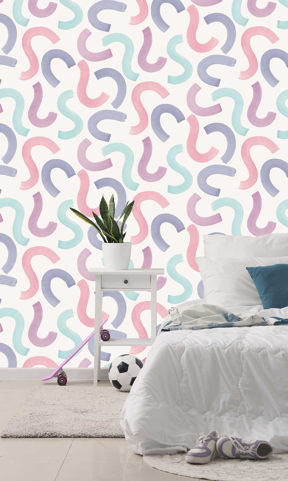 Aqua/Lilac/Pink Large Confettis Wallpaper R10037