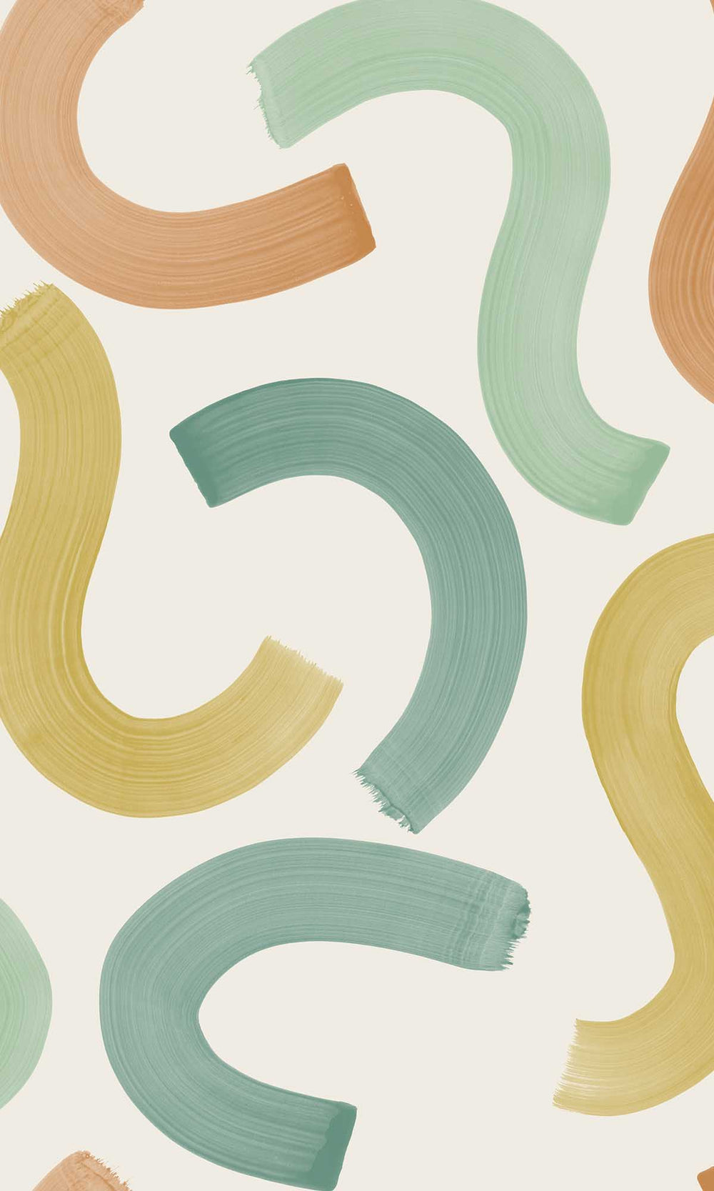 Teal/Ochre/Orange Large Confettis Wallpaper R10038