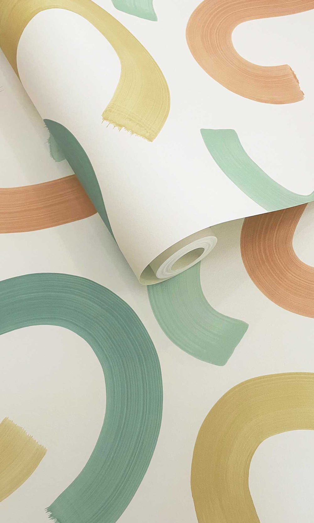Teal/Ochre/Orange Large Confettis Wallpaper R10038