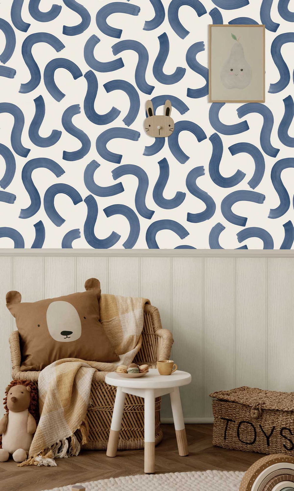 Navy Large Confettis Wallpaper R10039