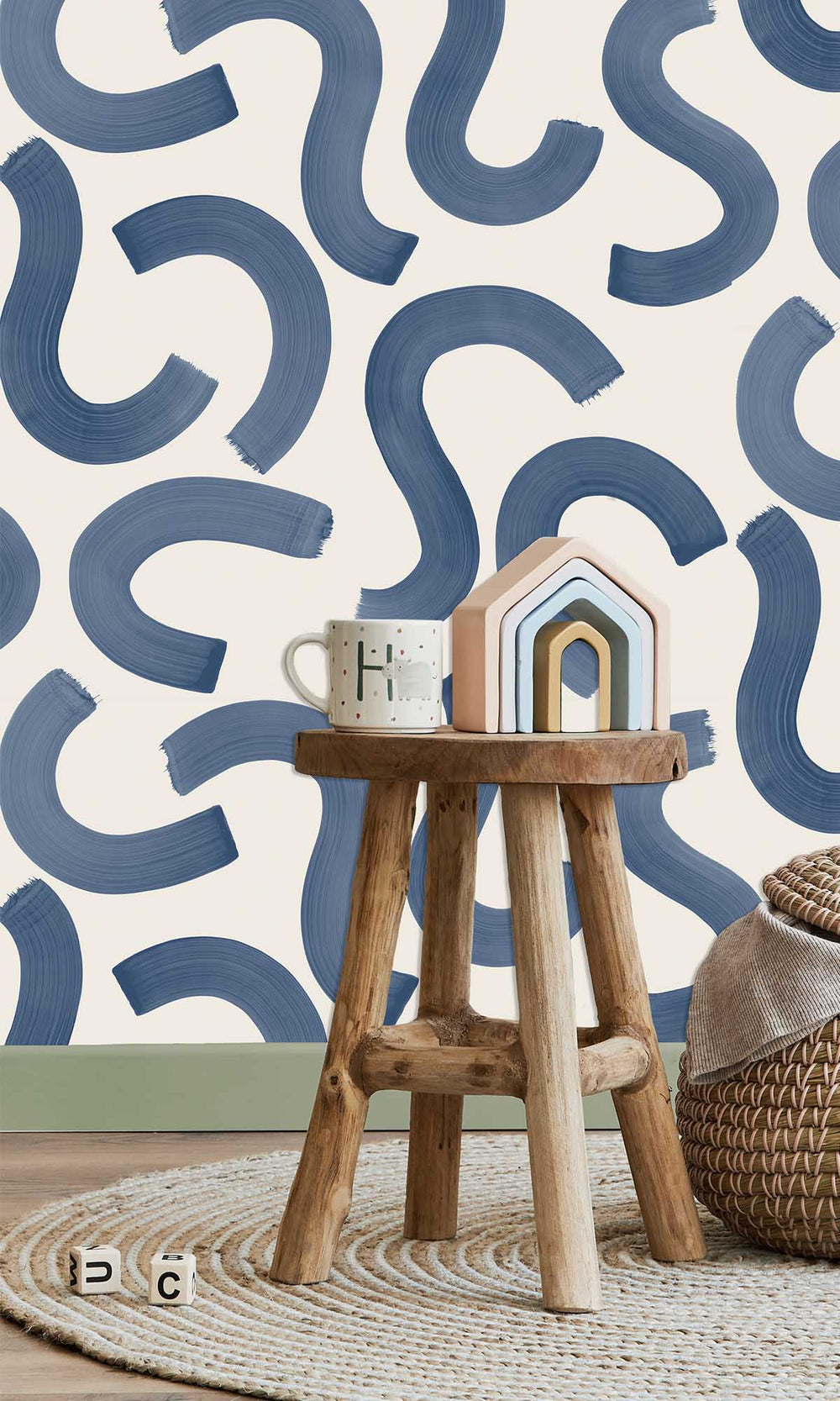 Navy Large Confettis Wallpaper R10039