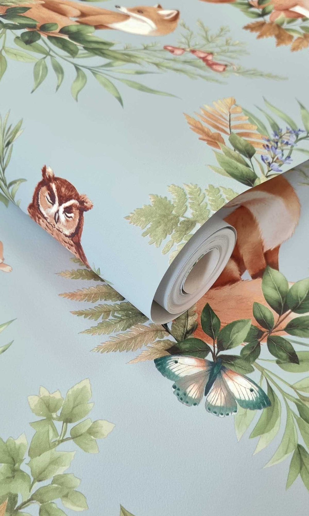 Duck Egg Blue Magical Woodlands Wallpaper R10040