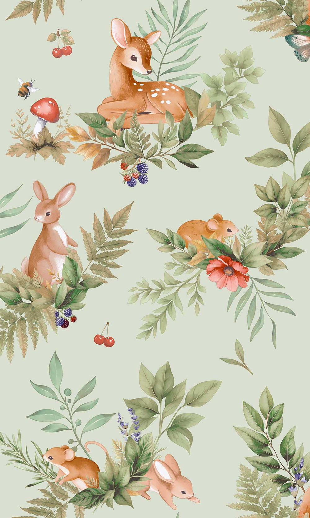 Sage Magical Woodlands Wallpaper R10041