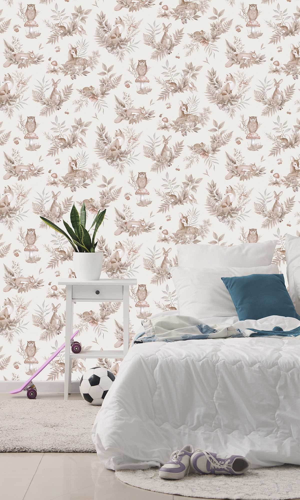 Neutral Magical Woodlands Wallpaper R10042