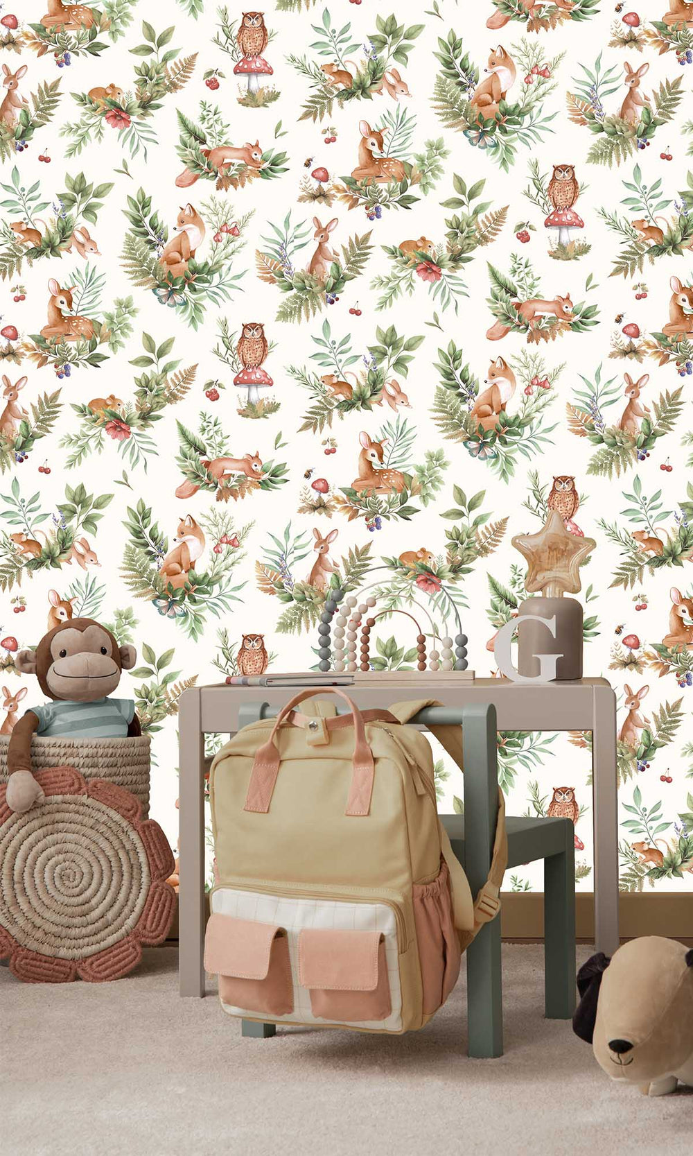 Cream/Multi Magical Woodlands Wallpaper R10043