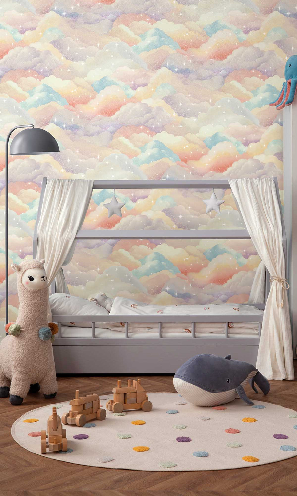 Multi Creamy Clouds Wallpaper R10044