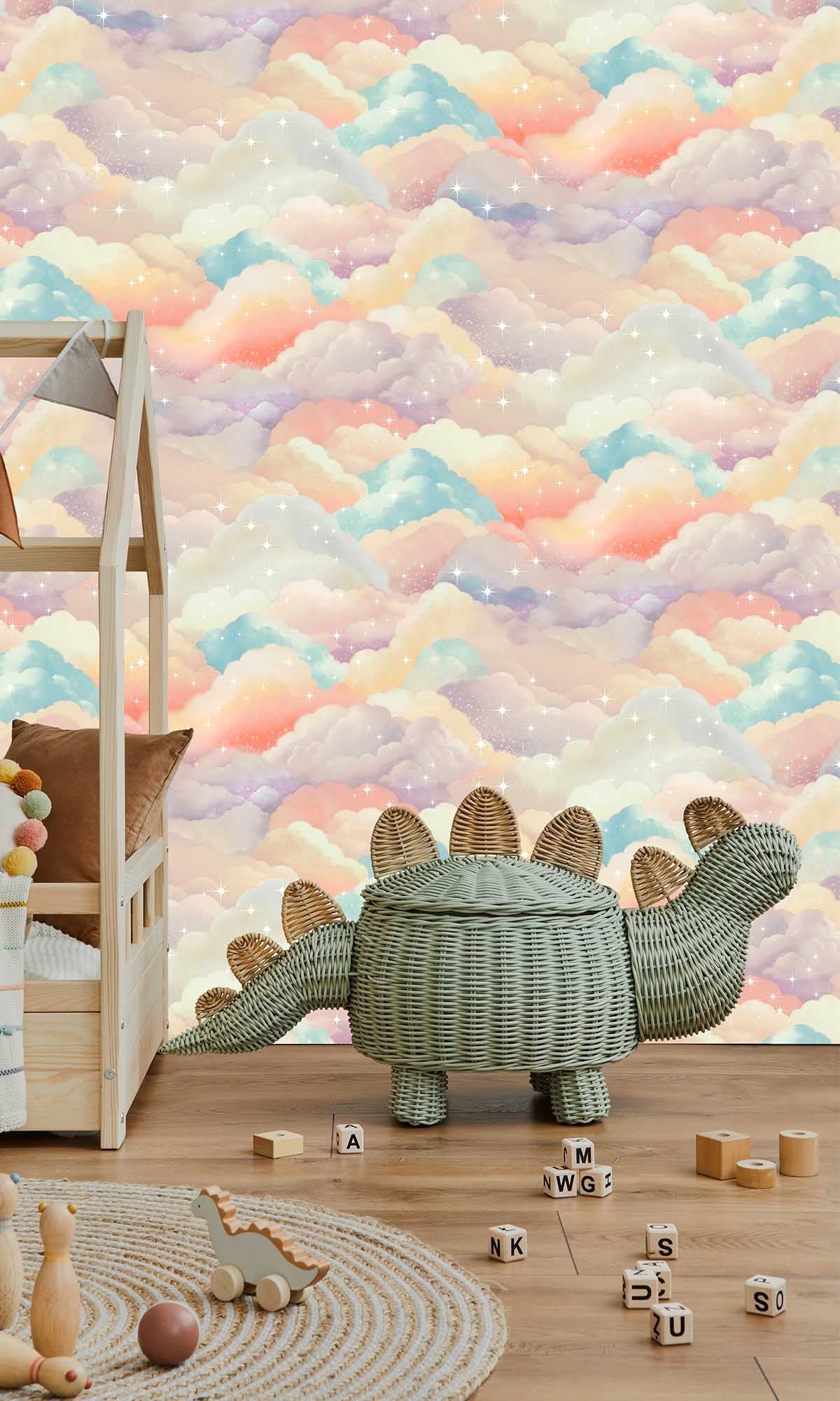 Multi Creamy Clouds Wallpaper R10044