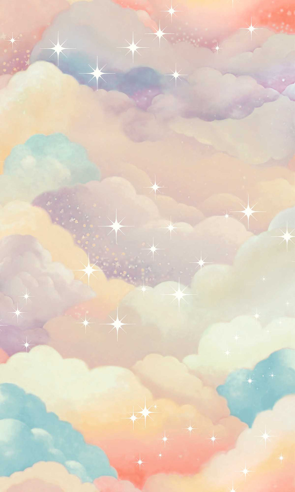 Multi Creamy Clouds Wallpaper R10044