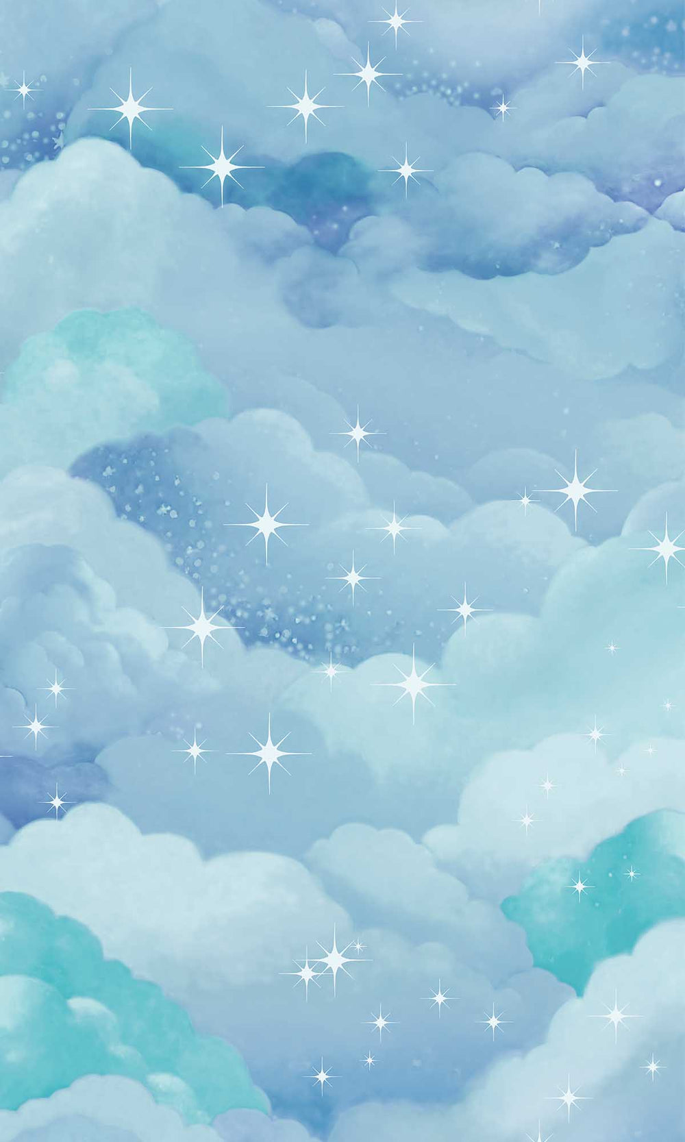 Aqua Creamy Clouds Wallpaper R10045