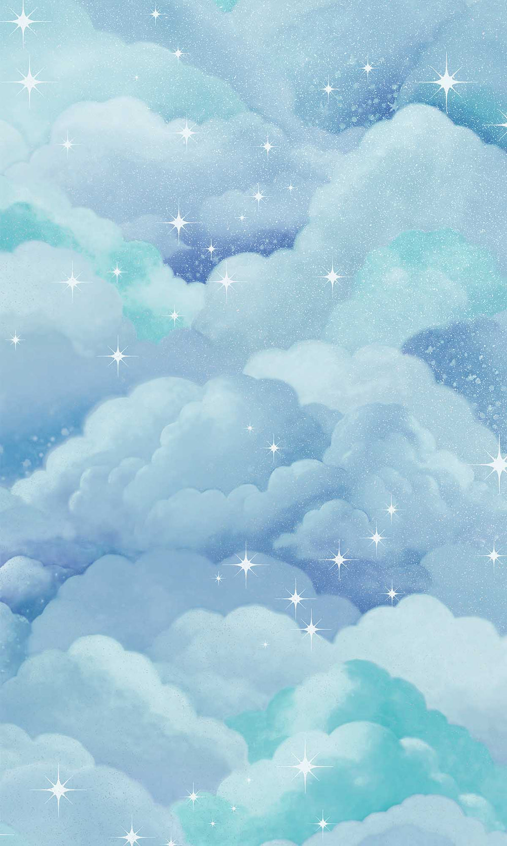 Aqua Creamy Clouds Wallpaper R10045