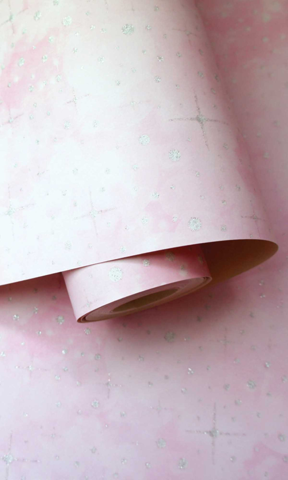 Pink Glittered Cloudy Design Wallpaper R10050