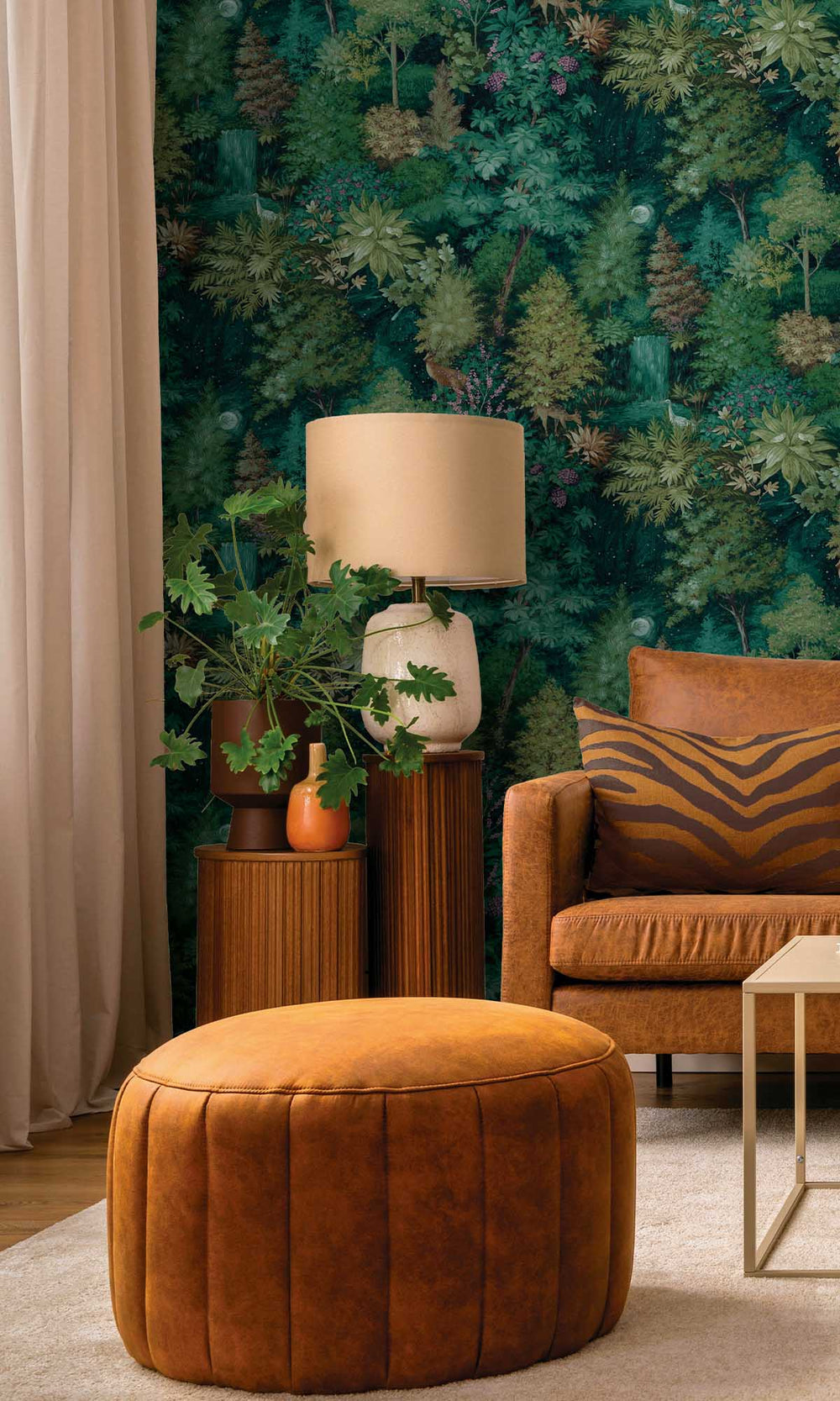 Green Moonlit Forest Wallpaper R10056