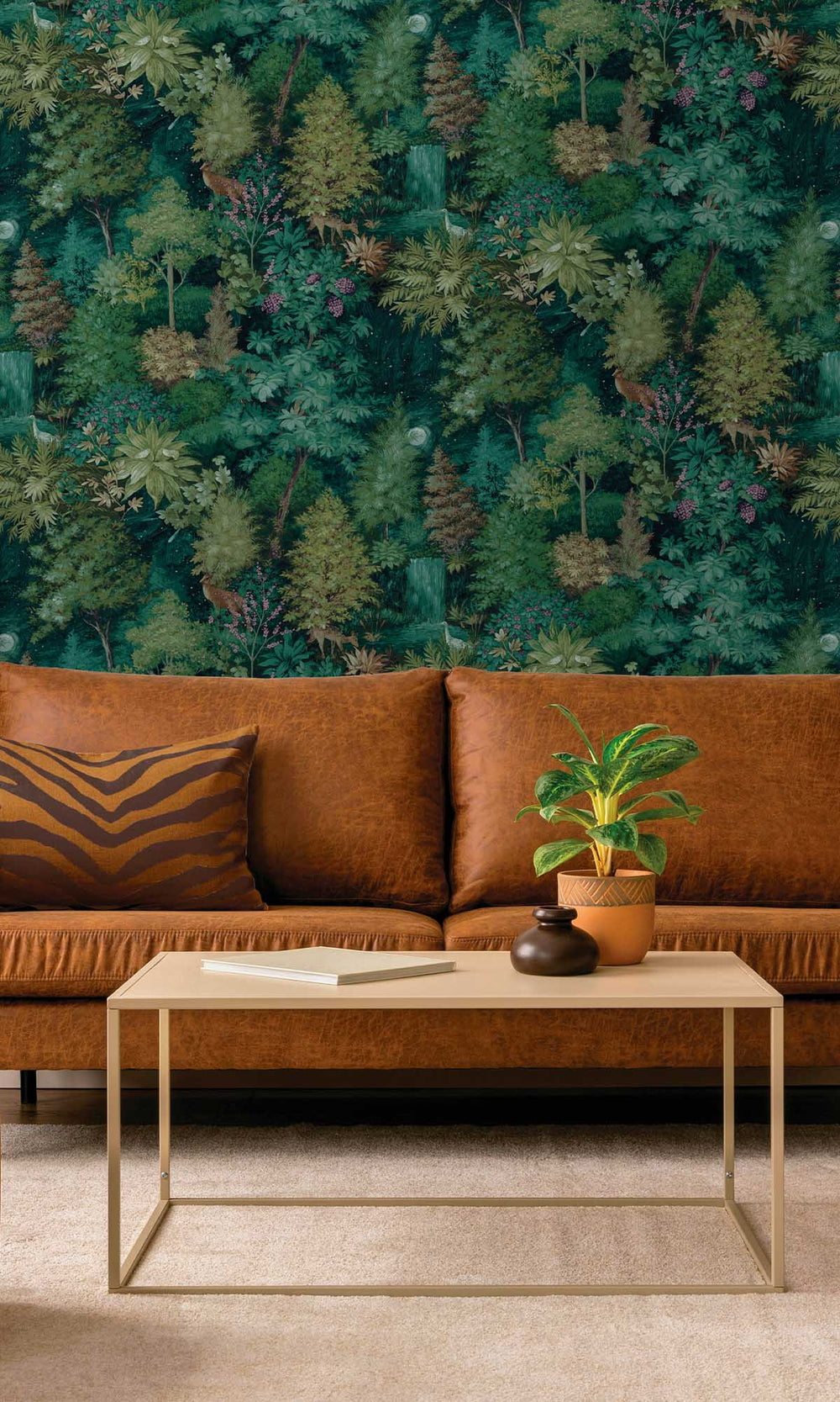 Green Moonlit Forest Wallpaper R10056