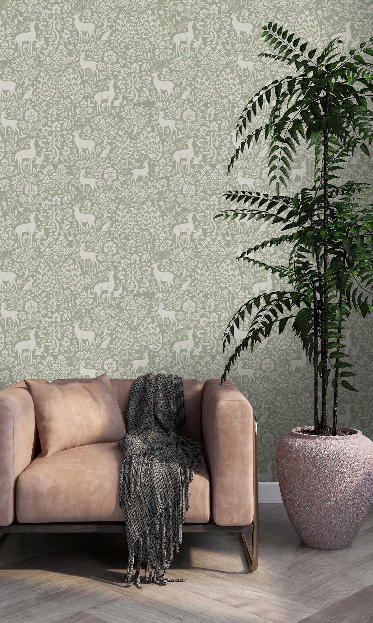 Sage Peaceful Forest Scene Wallpaper R10058