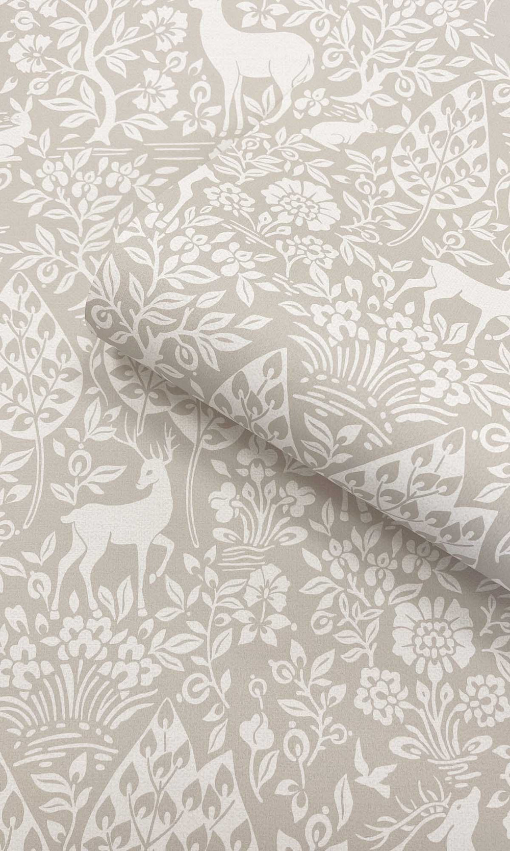 Taupe Peaceful Forest Scene Wallpaper R10059