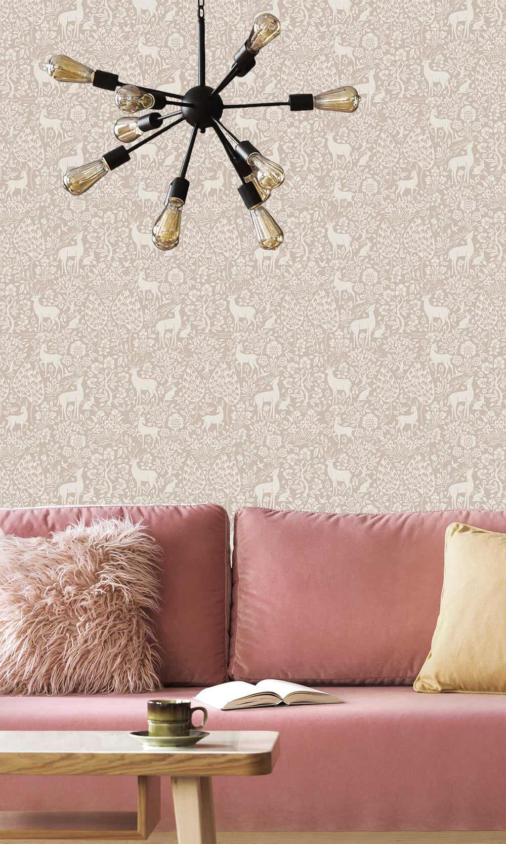 Pink Peaceful Forest Scene Wallpaper R10060